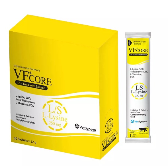 VF+Core L-Lysine Immune and Respiratory System (Tuna & Salmon) Lickable Treats for Cats 12g x 30 (LS)