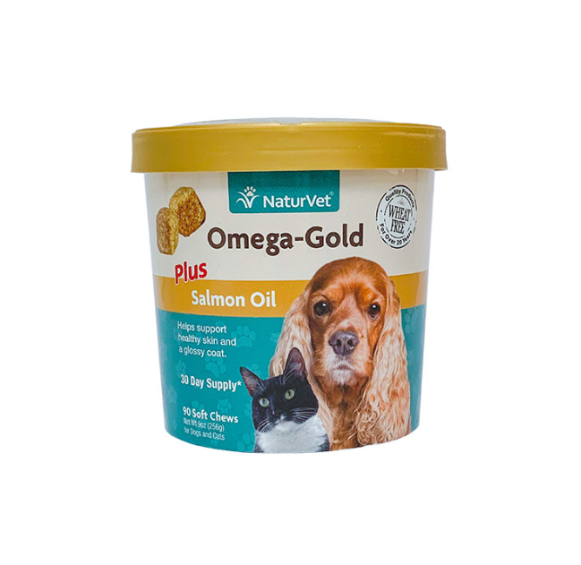 NaturVet 犬貓用金裝三文魚油營養保健品 (90 粒) 9oz