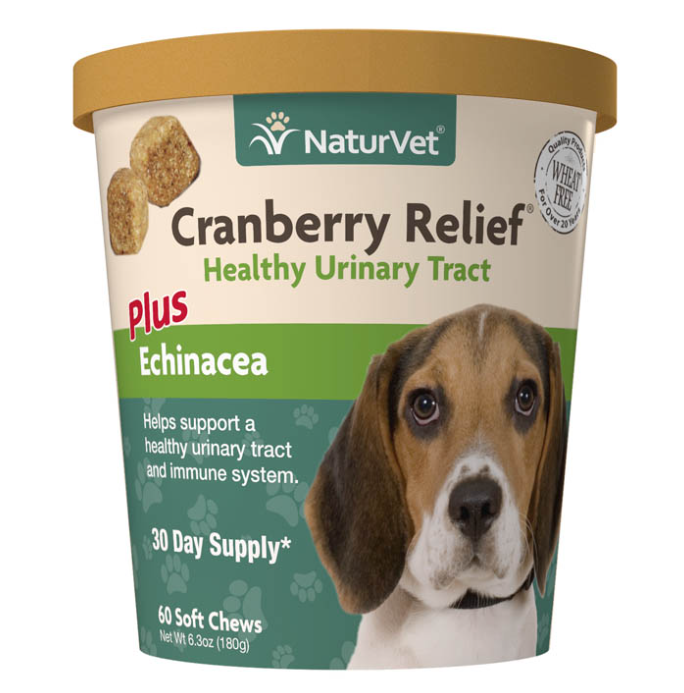 NaturVet Cranberry Relief Echi-nacea Soft Chew Cup for Dogs 6.3oz