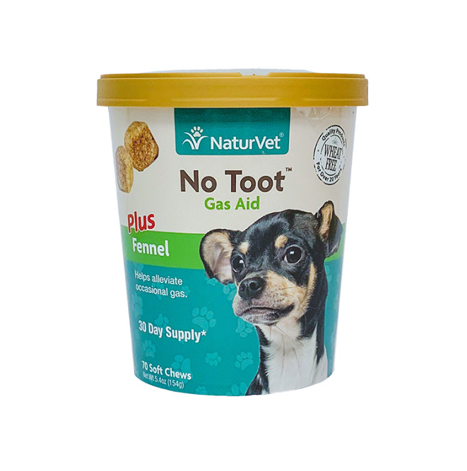 NaturVet No Toot™ Gas Aid Soft Chews for Dogs (70 Pcs) 5.4oz