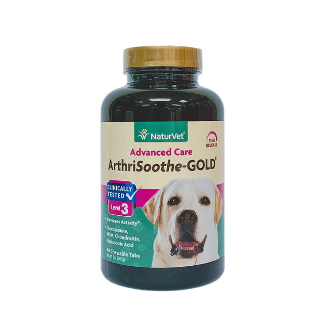 NaturVet ArthriSoothe-Gold® Advanced Joint 40 Chewable Tabs for Cats & Dogs 7oz