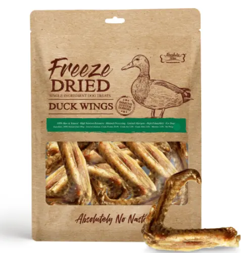 Absolute Bites Freeze Dried Duck Wings Treats For Dog 40g