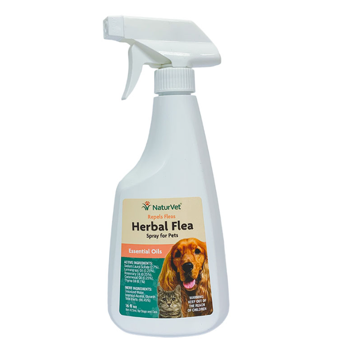 NaturVet Herbal Flea Spray For Dog and Cat 16oz