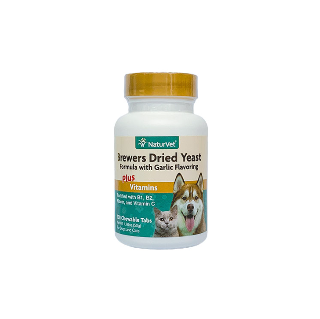 NaturVet Brewers Dried Yeast With Garlic Chewable Tablets 50g