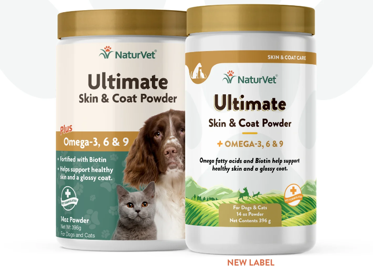 NaturVet Ultimate Skin & Coat Powder For Dogs and Cats 14oz