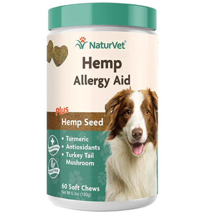 NaturVet Hemp Allergy Aid Soft Chews for Dog 180g (60 Soft Chews)
