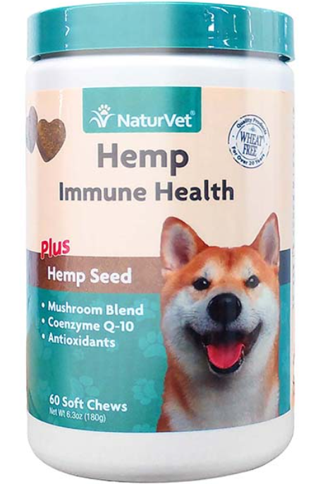 NaturVet Immune Boosting Supplement for Dogs - Hemp Seeds (60 capsules) 180g