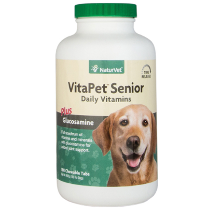 NaturVet VitaPet™ Senior Dog Daily Vitamins w/Glucosamine Chewable Tablets 180 Pcs 468g