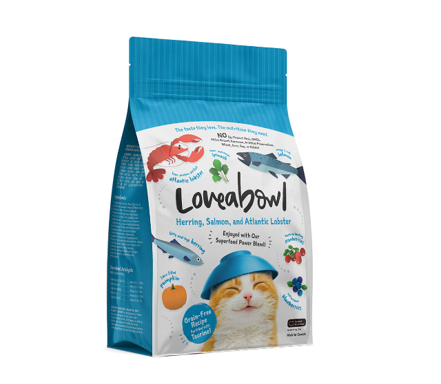 Loveabowl Grain-Free Herring, Salmon and Atlantic Lobster Recipe Dry Cat Food 4.08kg