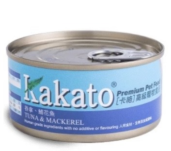 Kakato吞拿,鯖花魚高級寵物鮮食罐70g(DOGS & CATS 貓狗合用)