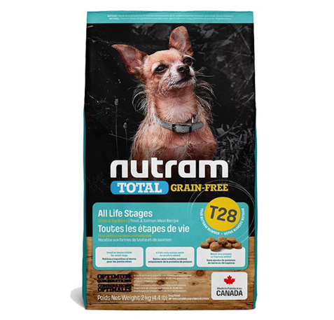 Nutram T28 三文魚+鱒魚(小顆粒) 無薯無轂狗糧 2kg