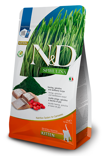 Farmina N&D Spirulina 天然螺旋藻無穀物鯡魚 幼貓乾糧 1.5kg