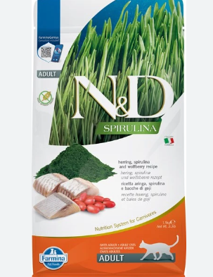 Farmina N&D Spirulina 天然螺旋藻無穀物鯡魚 成貓乾糧 1.5kg