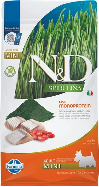 Farmina N&D Spirulina系列 小型成犬配方 - 螺旋藻鯡魚乾糧 2kg