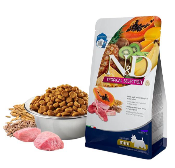 Farmina N&D Tropical 系列 - 羊肉、斯佩爾特小麥、燕麥和熱帶水果配方 成犬(小粒)乾糧 5kg 