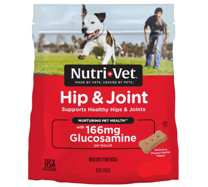 Nutrivet Hip&Joint (166mg) Peanut Butter Flavor Biscuits for Mini & Medium Size Dogs16oz