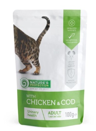 Nature's Protection 免疫保護及泌尿管理濕包(雞及鱈魚)成貓專用 100g