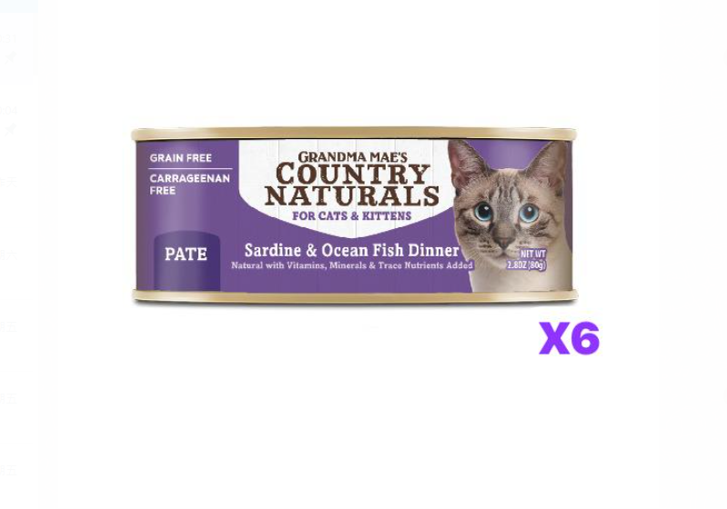 Country Naturals 沙甸魚鮮味肉泥配方 80g x6 
