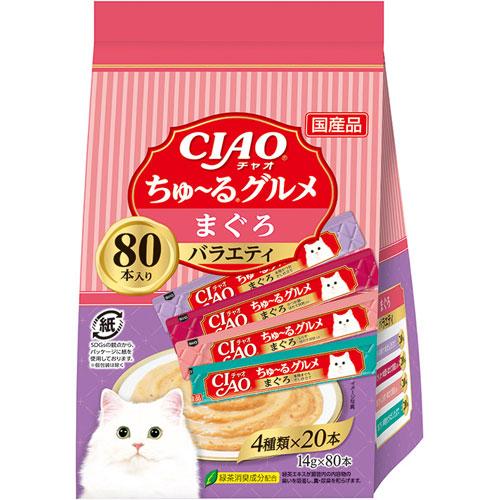 CIAO – Party Mix Tuna Lickable Treats for Cats (4 Flavors 14g x 80) #SC-451