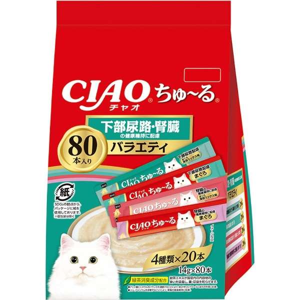 CIAO – Party Mix下部尿路．腎臟健康維持配方 貓貓肉泥醬 (4味14g x 80支) #SC-455 