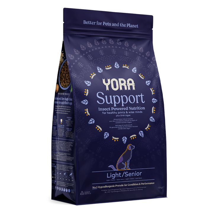 Yora Support Insect Powered Nutrition Dry Food for Light/Senior Dogs 12kg