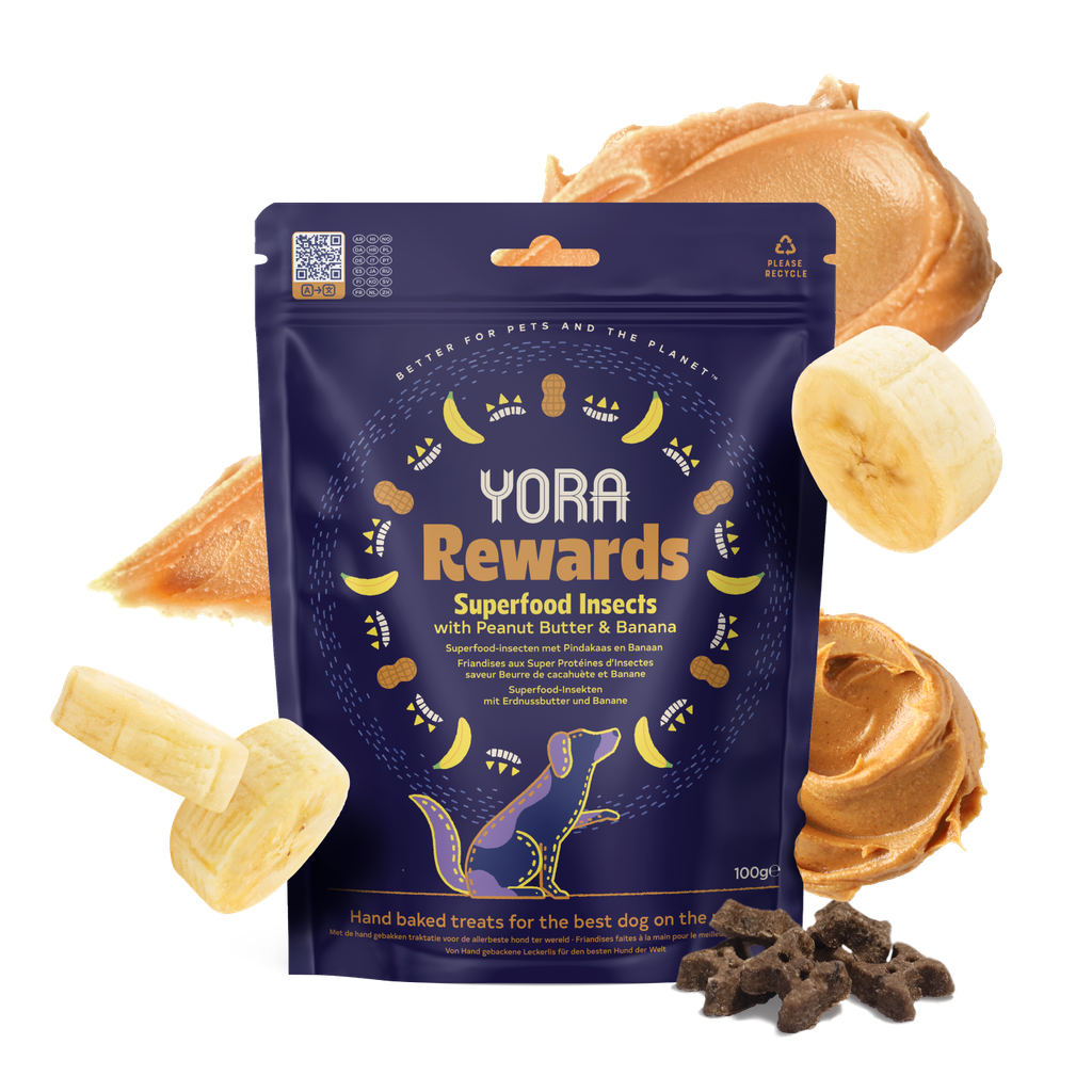 YORA - Rewards Delicious Biscuit Dog Treats (Nutritious Insects with Peanut Butter and Banana) 100g