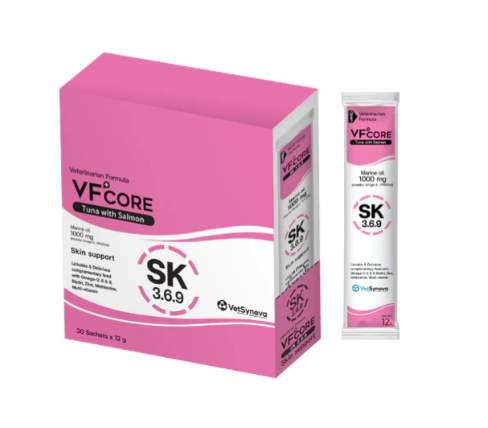 VF+Core 貓咪 皮膚護理 (吞拿魚及三文魚) 補充品肉泥 12g x 30 (SK)