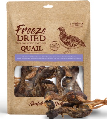 Absolute Bites Freeze Dried Quail Dog Treat 25g