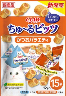 CIAO Churu Bits Party Bonito Flavour Cat Treats 12gx15