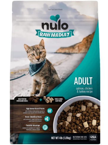 Nulo Raw Medley三文魚、雞肉和火雞肉配方 成貓糧4lb