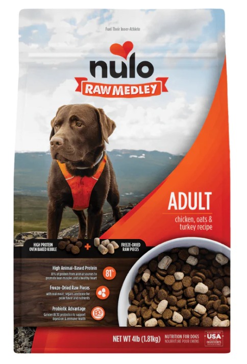 Nulo Raw Medley雞肉、燕麥和火雞配方 成犬 狗糧4lb
