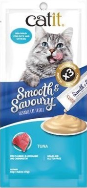  Catit Smooth & Savoury Tuna Lickable Cat Treats 15gx4