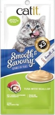 Catit Smooth & Savoury Tuna and scallop Lickable Cat Treats 15gx4