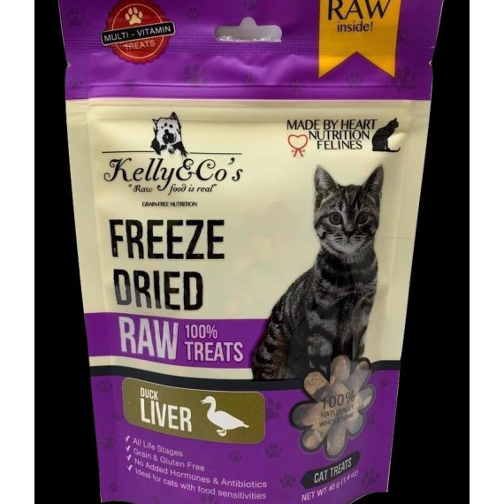 Kelly & Co's Freeze Dried Duck Liver Treats for Cats 40g