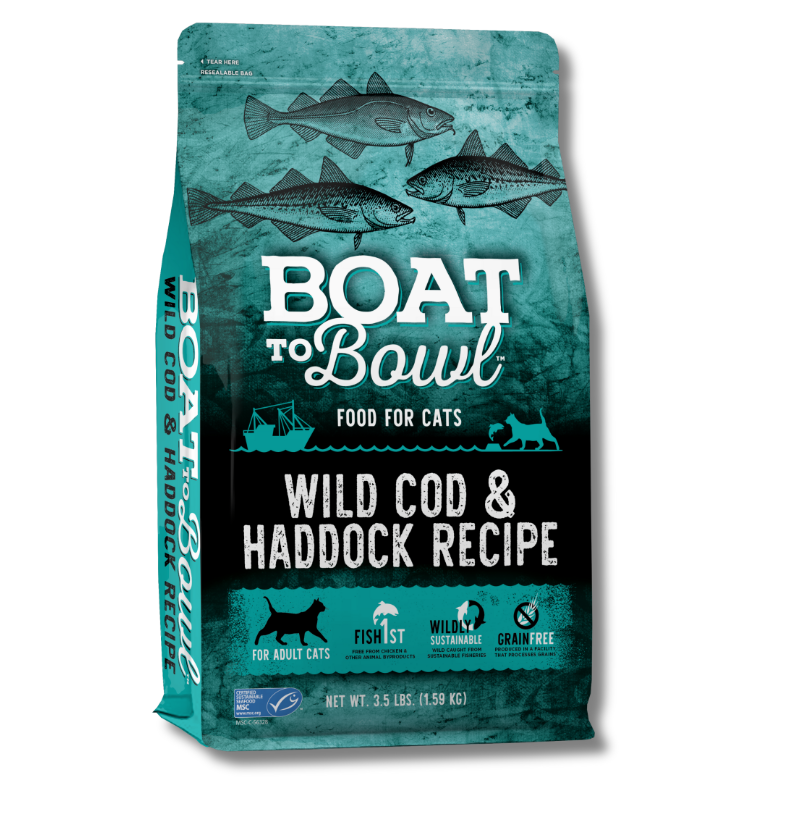 Boat To Bowl Wild Cod Fish and Haddock Fish Seafood Flavor Recipe Adult Dry Cat Food - 3.5lbs
