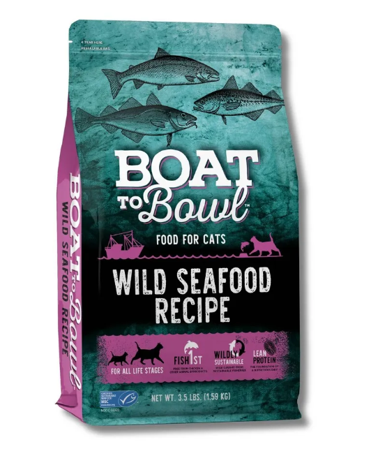 Boat To Bowl Fish, Salmon and Wild Seafood Flavor Recipe Dry Cat Food - 3.5lbs