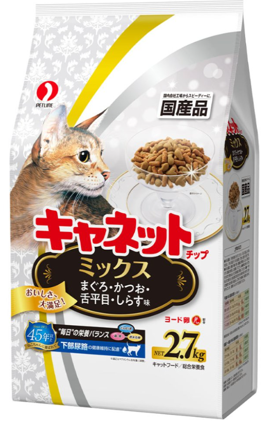 Petline Canet Canet Chip Mix(Chicken & Tuna & Bonito & flounder) Cat Food 2.7kg #C-42