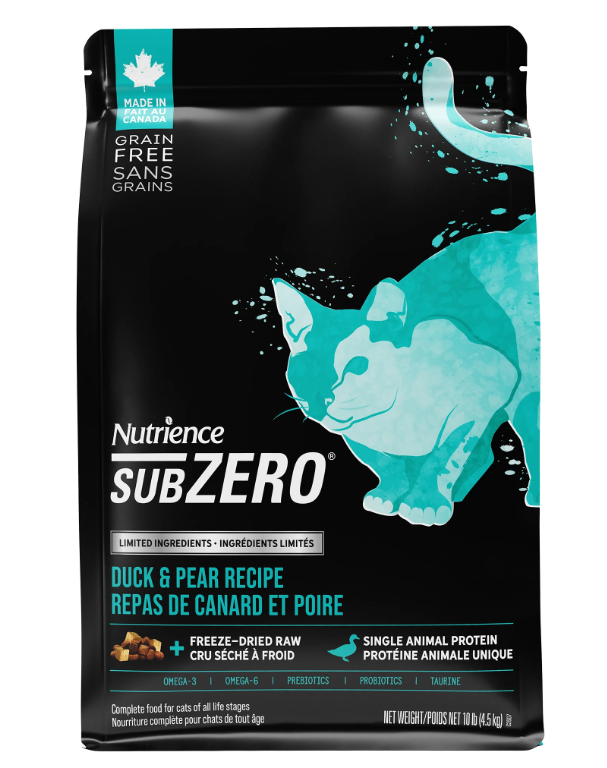 Nutrience SUBZERO Limited Ingredients Grain Free Duck & Pear Recipe Dry Cat Food 10lb #2607