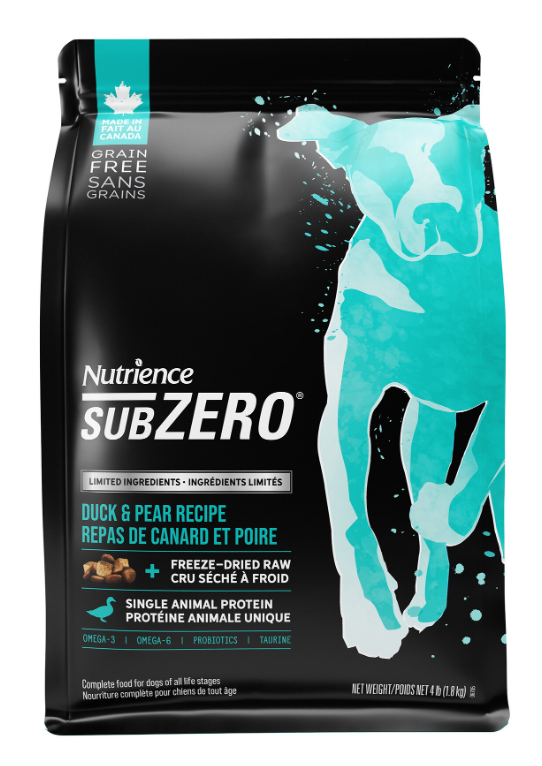 Nutrience SUBZERO Limited Ingredient Grain Free Duck & Pear Recipe Dry Dog Food 4lb #6705