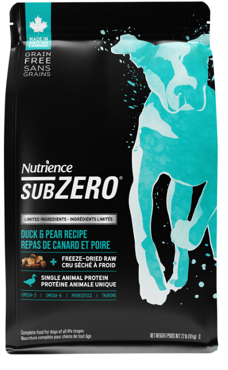 Nutrience SUBZERO Limited Ingredient Grain Free Duck & Pear Recipe Dry Dog Food 22lb #6706