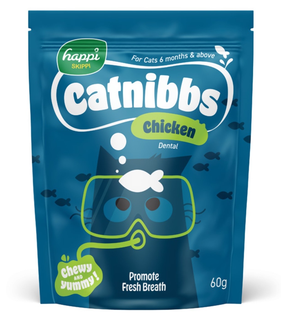 Happi Skippi Catnibbs 雞肉味潔齒 貓小食60g 