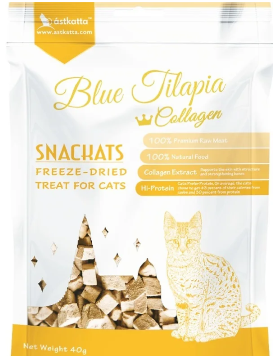 Astkatta Freeze-Dried Blue Tilapia + Collagen Toppers/Snacks for Cats 40g