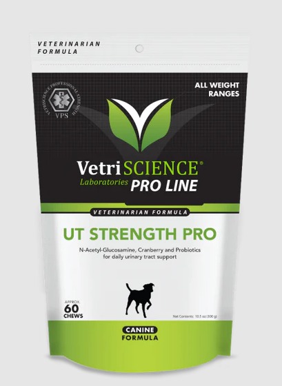 VetriScience UT Strength Pro Urinary Tract Supplement for Dogs 60 Bite Sized Chews