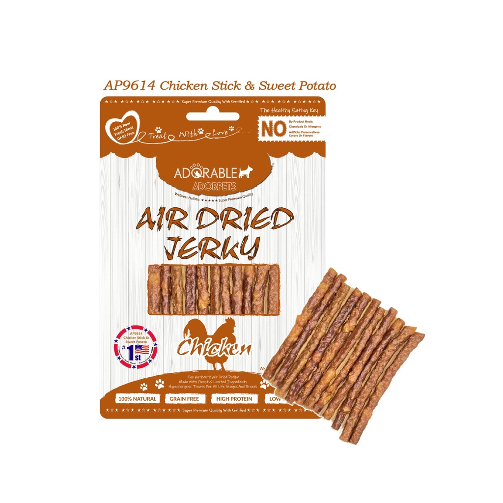 Adorable Adorpets 風乾甜薯粒雞肉條狗小食 100g #9614