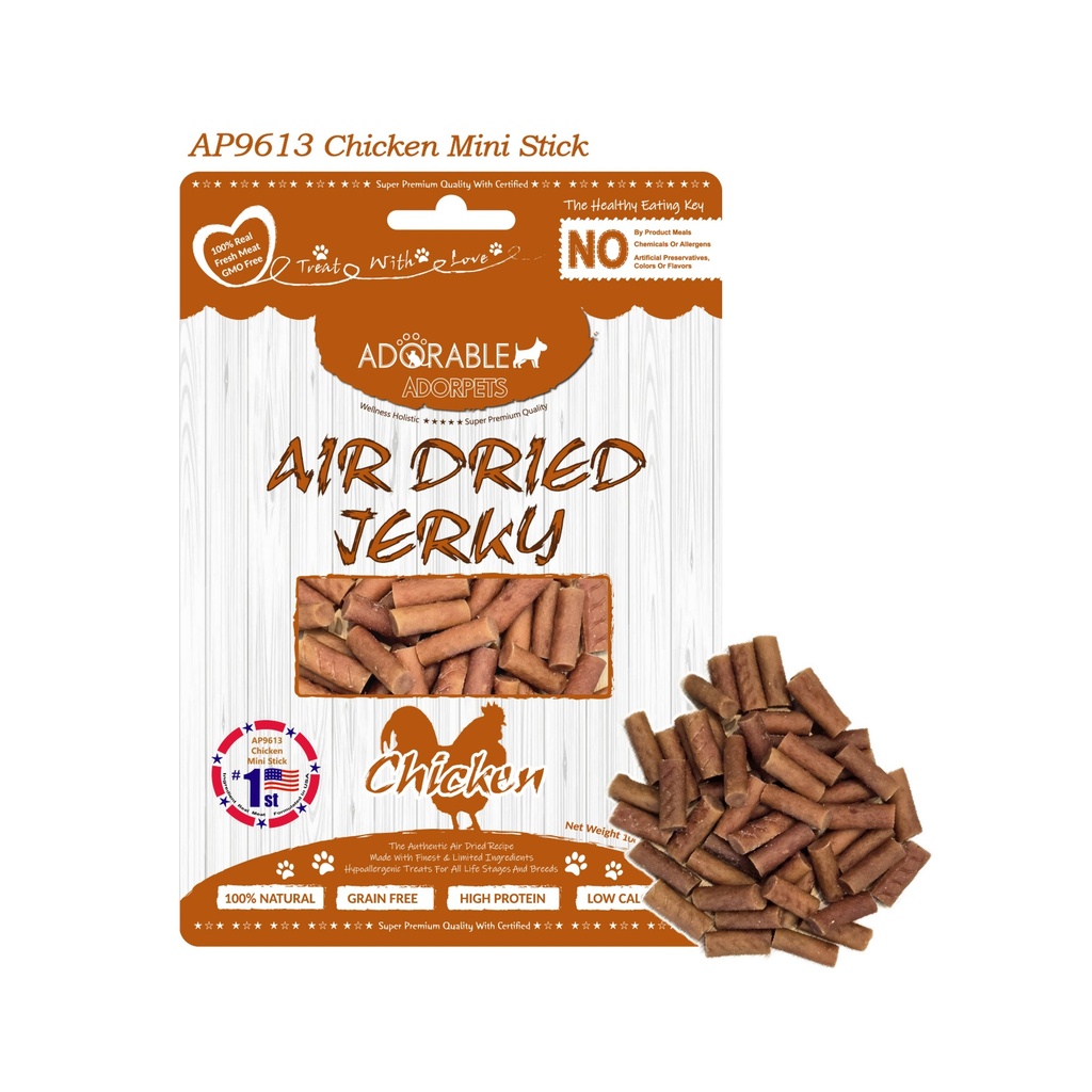  Adorable Adorpets Air Dried Chicken Mini Stick Treats for Dogs 100g #9613