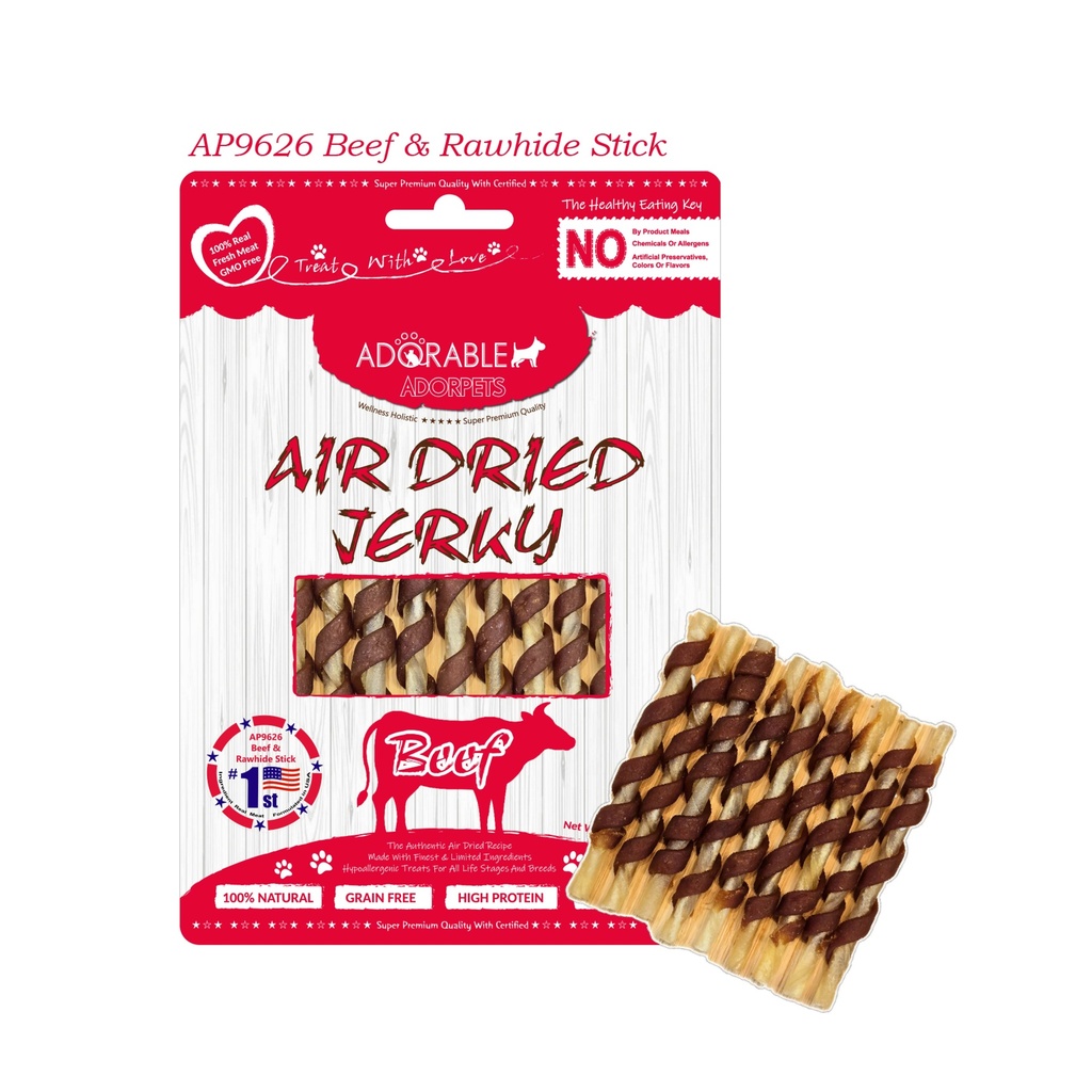 Adorable Adorpets 風乾牛肉繞牛皮潔牙棒狗小食 100g #9626