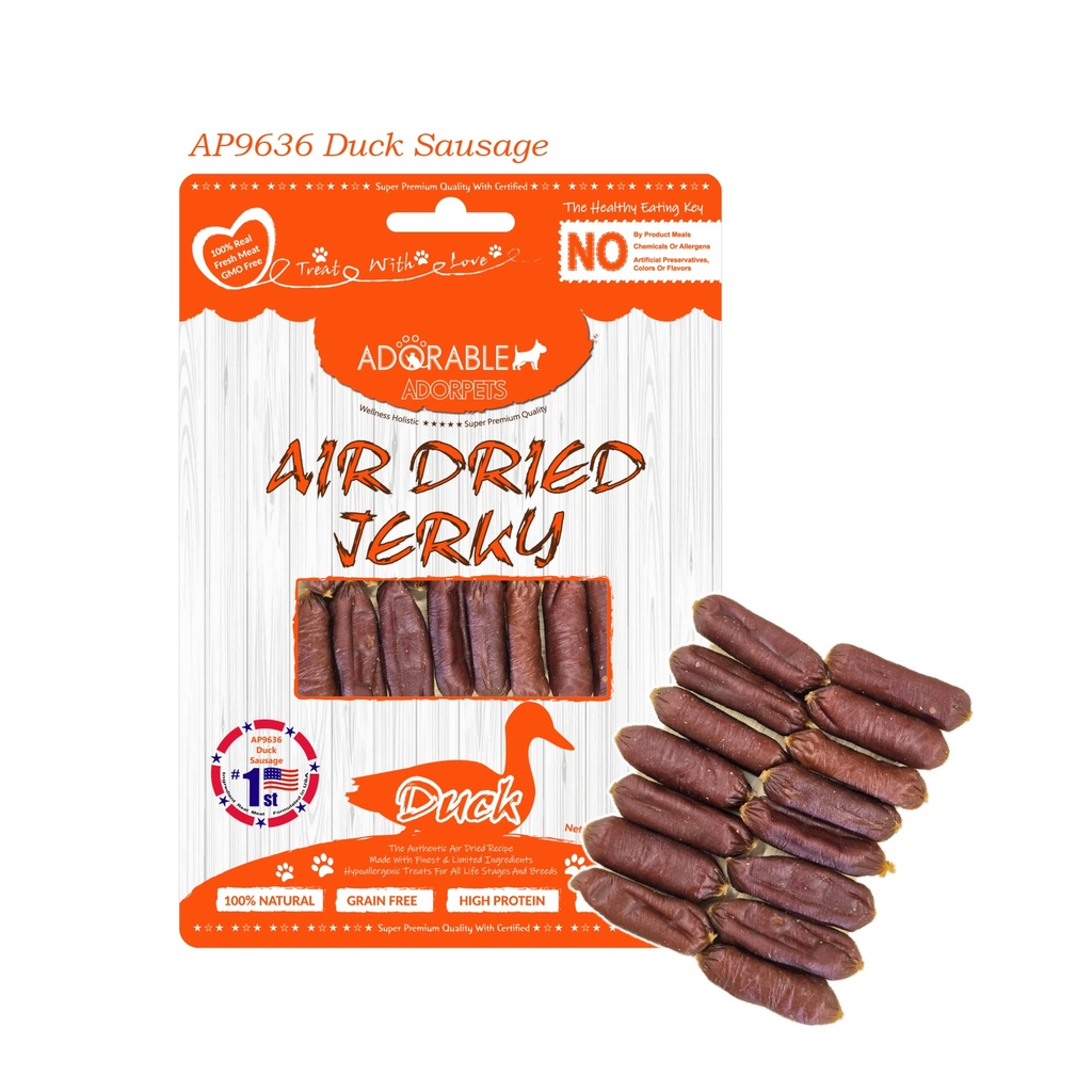 Adorable Adorpets Air Dried Duck Sausage Treats for Dog 100g#9636