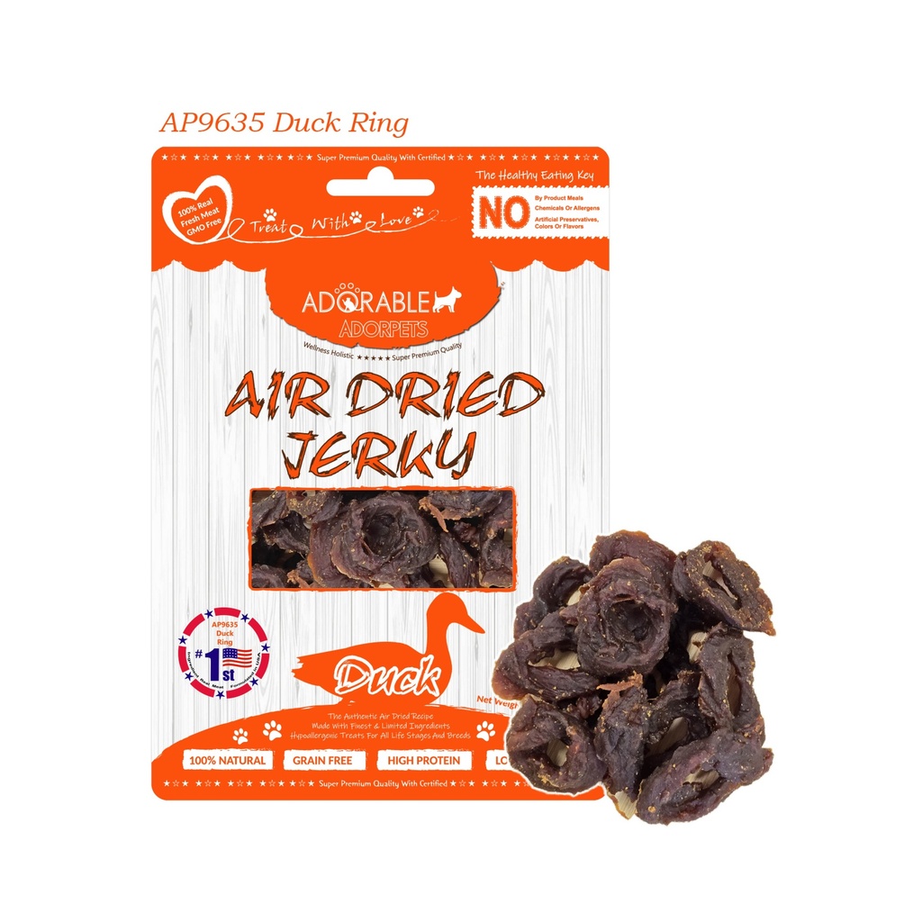 Adorable Adorpets Air Dried Duck Ring Treats for Dog 100g #9635