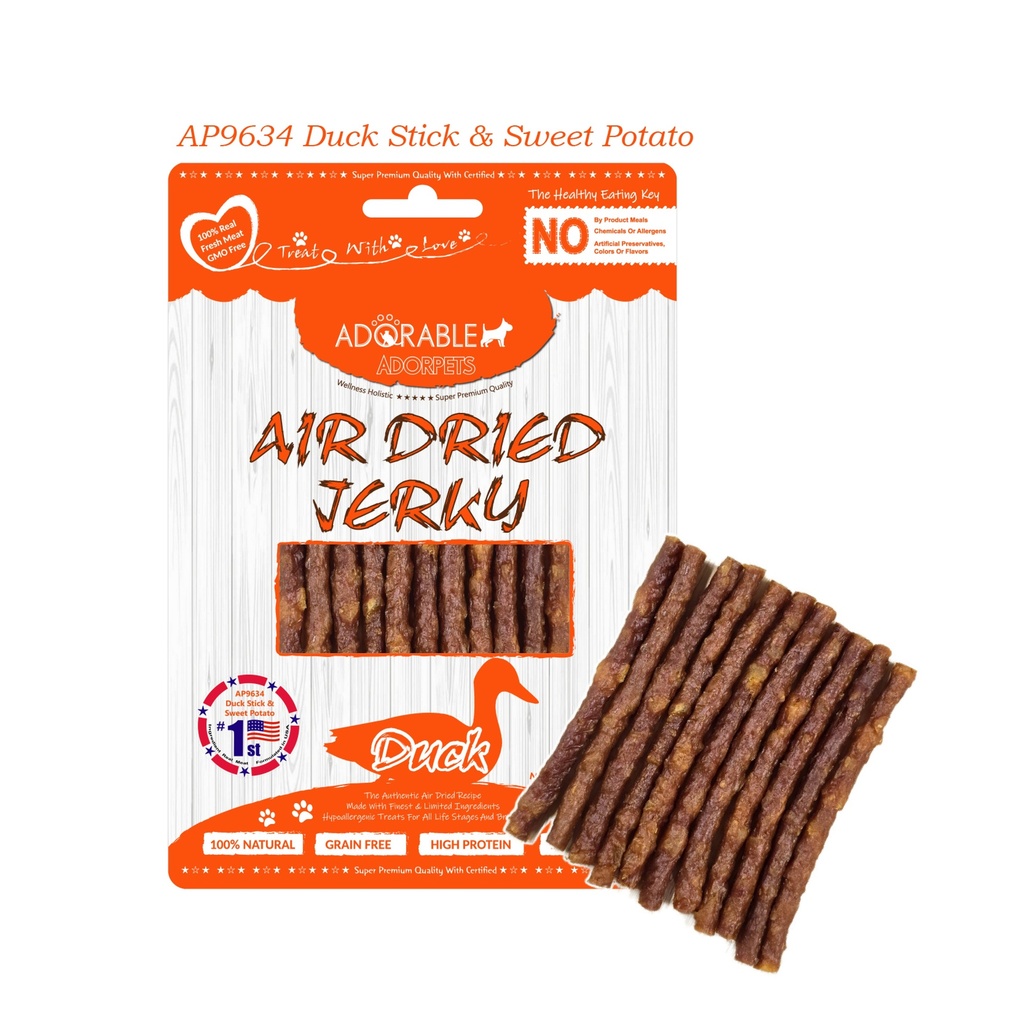 Adorable Adorpets Air Dried Duck Stick & Sweet Potato Treats for Dogs 100g #9634