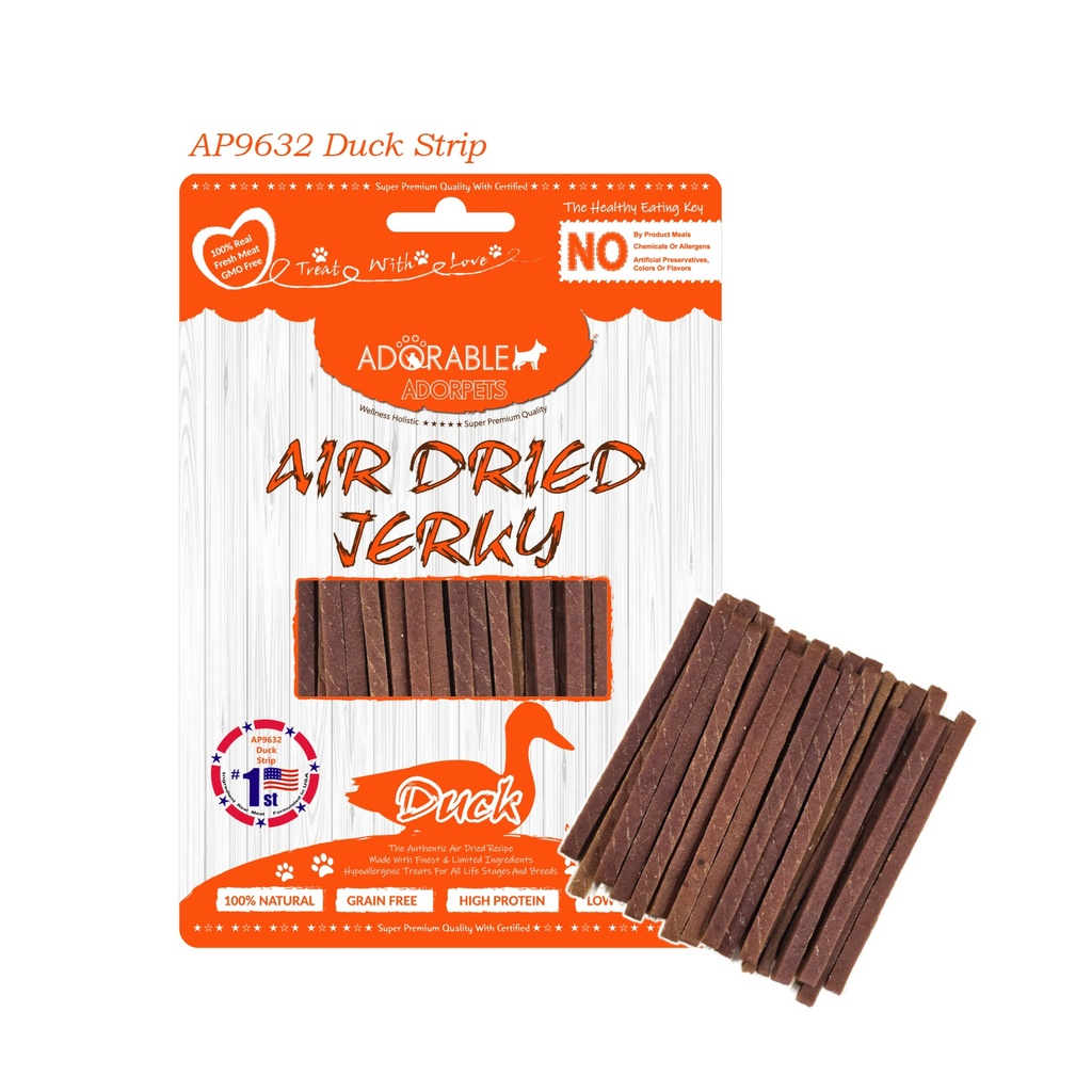  Adorable Adorpets Air Dried Duck Strip Treats for Dog 100g #9632